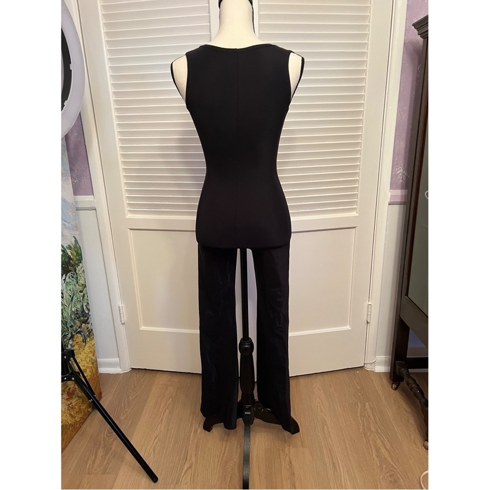 SZ M Black catsuit,, front zipper, flare leg,. - Picture 8 of 13